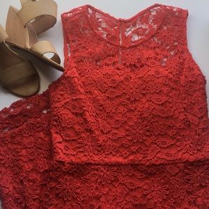 Red Crochet Dress NWT